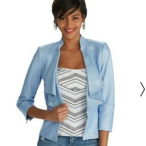 WHBM Light Blue Leather Jacket